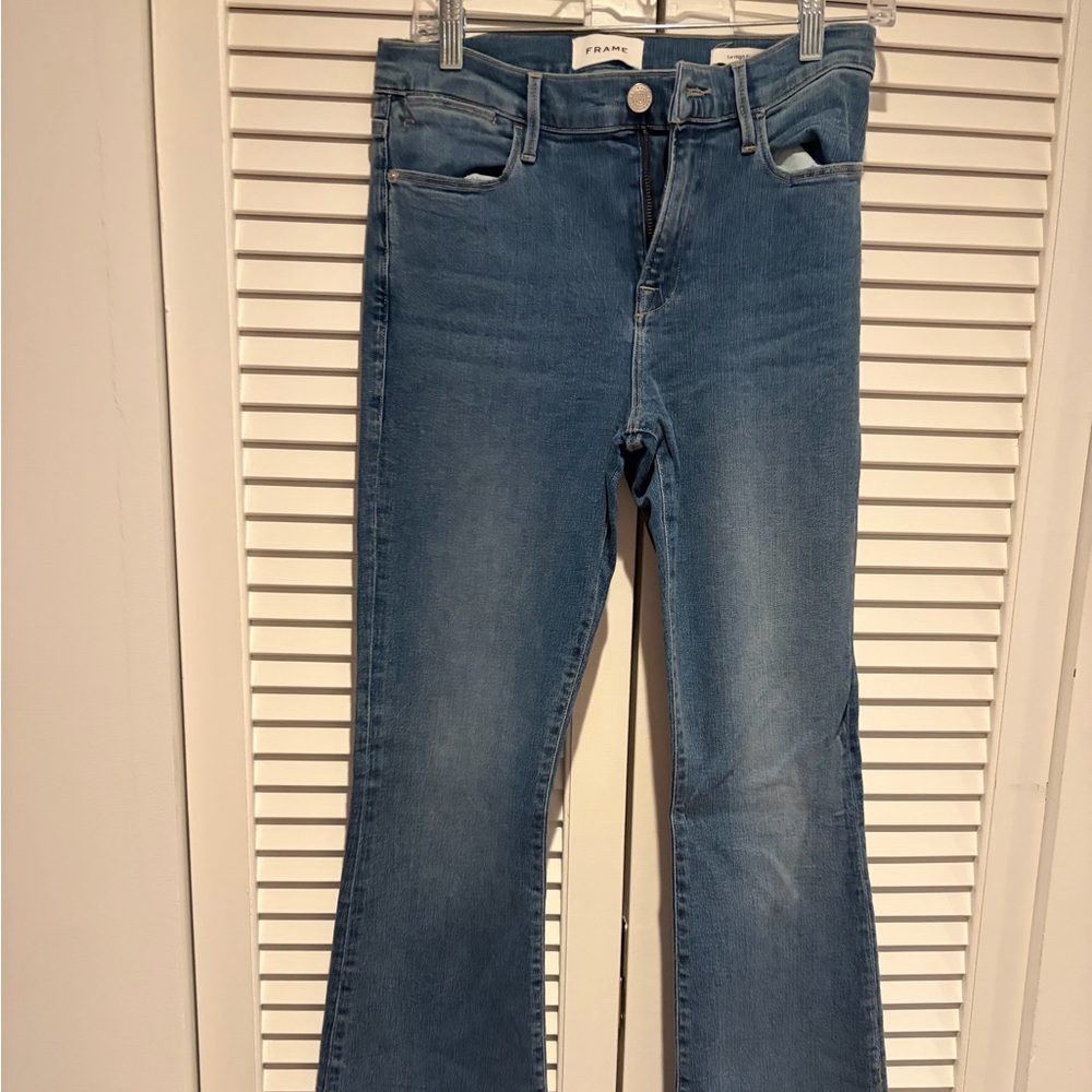 Frame Denim Medium Wash High-Rise Flare Jeans